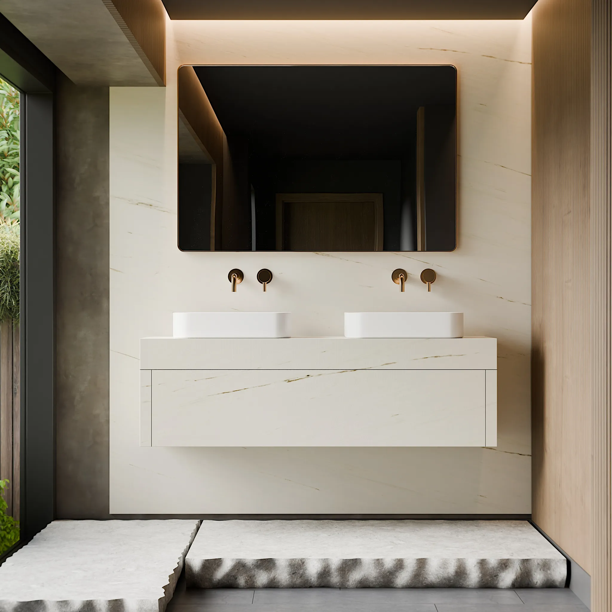 Doppelwaschtischunterschrank S4 - Bianco Dolomite